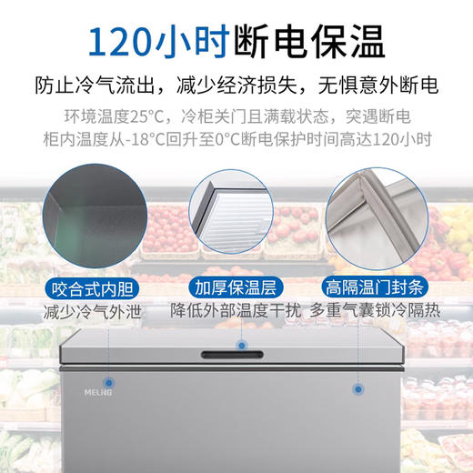美菱（202650）(MELING)BC/BD-256DT 家用商用保鲜柜 冷藏冷冻柜自营 顶开门单温冰柜卧式冰箱柜 商品图4