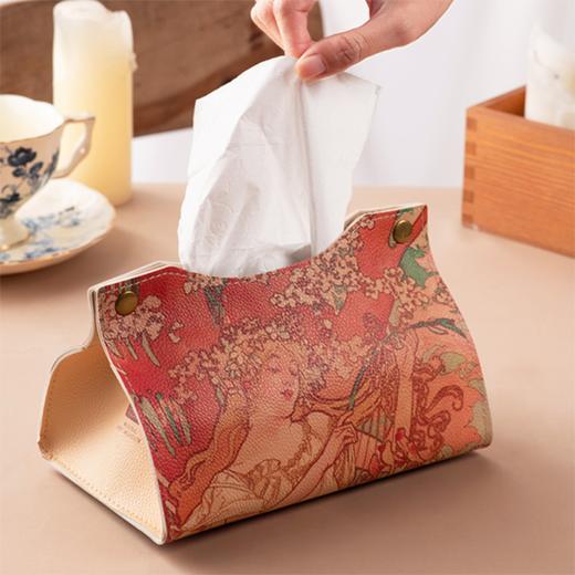 穆夏繁花 · 美术馆文创纸巾盒抽纸盒ins家用客厅欧式皮革高档餐巾纸抽盒 商品图5