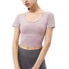 新款瑜伽服女短袖 含胸垫露脐美背运动T恤跑步健身上衣 YN 000 17-21 商品缩略图4