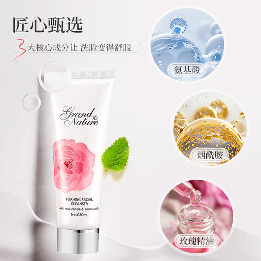 grand nature 玫瑰氨基酸泡沫洗面乳 商品图2