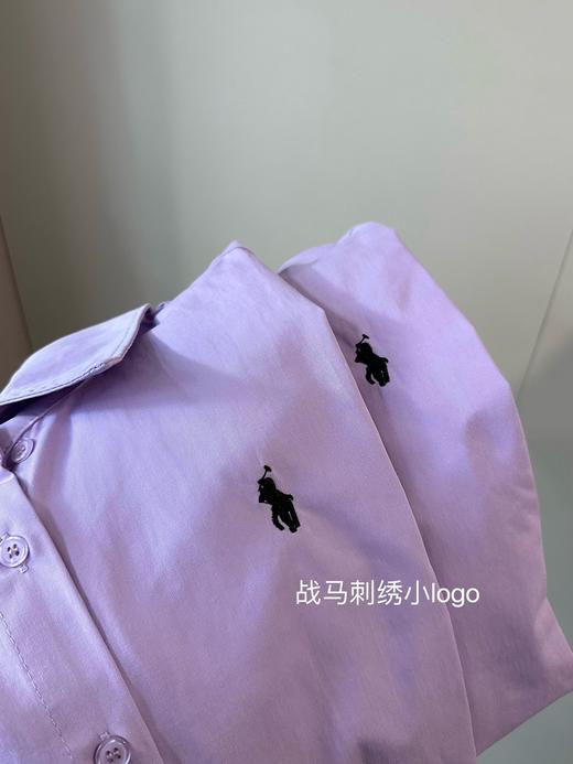 点此购买 拉夫劳伦女士小马刺绣logo香芋紫色纽扣衬衫 LL 292957 商品图10