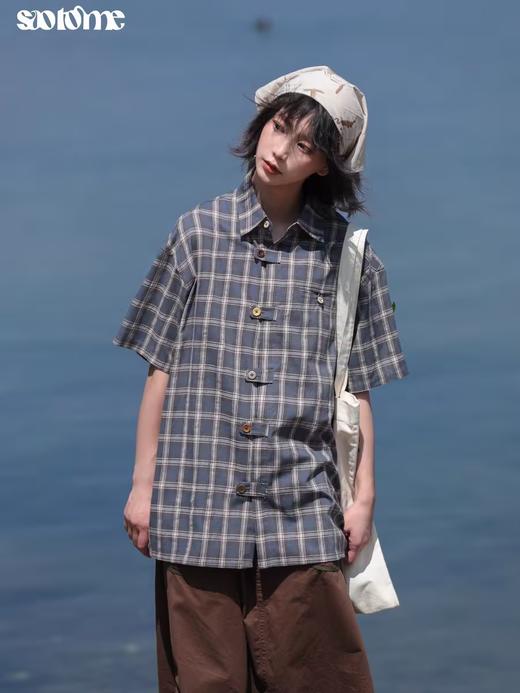 早乙女惠子saotome/STMCS242021/彩色纽扣中式扣袢短袖衬衫短袖 商品图3