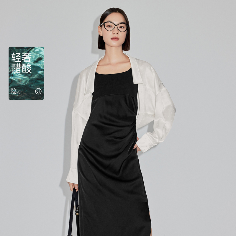 【积分换购不退货】【特惠不退货】伊芙丽高级感简约印花醋酸衬衫女2024春装1F3110162G