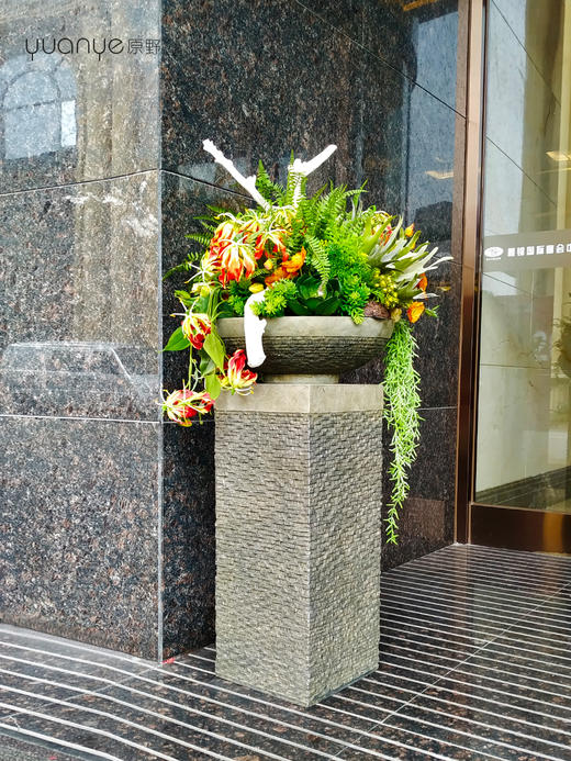 度假酒店旋转门落地仿真花假花大堂装饰售楼大厅样板间商场摆设件 商品图1