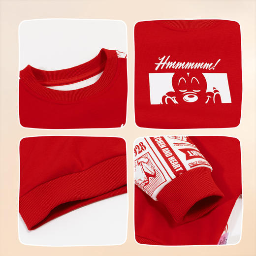 迪士尼童装男童卡通印花卫衣秋季新款宝宝圆领套头上衣喜庆拜年服ZD3DS026 商品图5