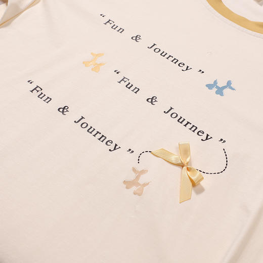 都市丽人睡衣生活家居长袖家居服26支CVC单面薄女士棉质套装LHT2N3 商品图5