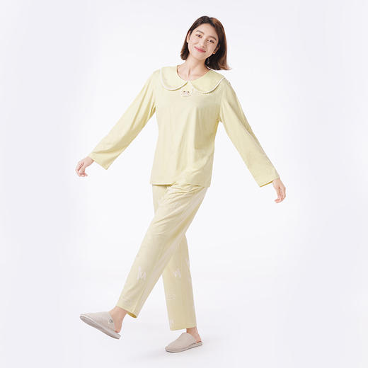 都市丽人睡衣生活家居长袖家居服单面无尘棉薄女士棉质套装LHT2N7 商品图2