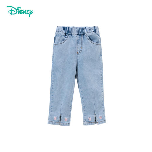 迪士尼【脚口米妮刺绣】24春秋款女童牛仔长裤中大童休闲裤儿童长裤ZD3DK013 商品图11