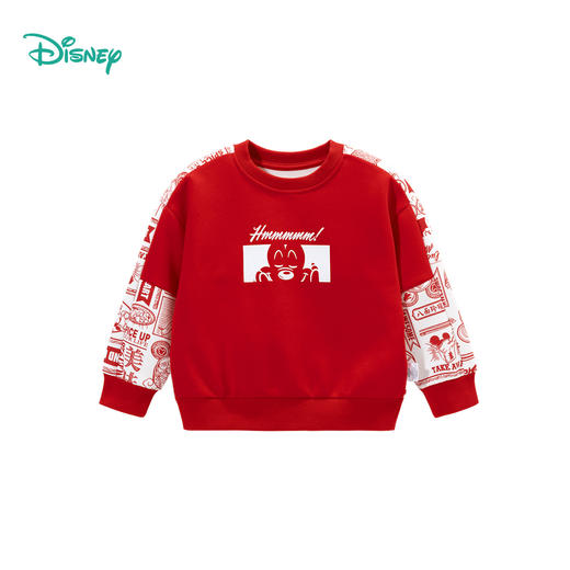 迪士尼童装男童卡通印花卫衣秋季新款宝宝圆领套头上衣喜庆拜年服ZD3DS026 商品图3