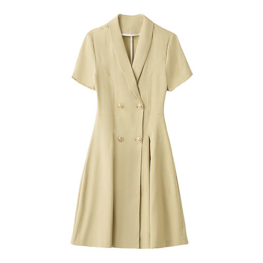 气质通勤连衣裙，西装领修身A字大摆BLKE2306 商品图4