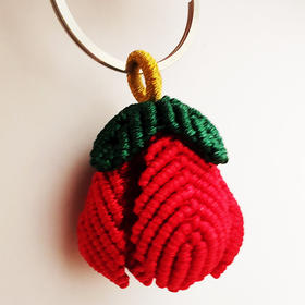 玉兰花钥匙挂纯手工编织