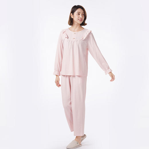 都市丽人睡衣生活家居长袖家居服针织提花薄女士棉质套装LHT2M5 商品图2