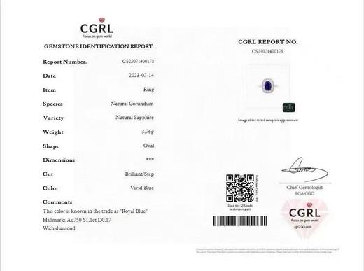 1.1ct 蓝宝石戒指 商品图5