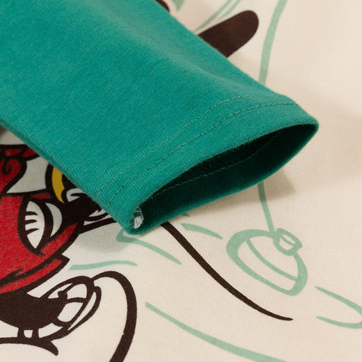 迪士尼【米奇插肩袖T恤】春秋男童长袖T恤纯棉卡通打底上衣居家空调服长袖T恤ZD3DS035 商品图7