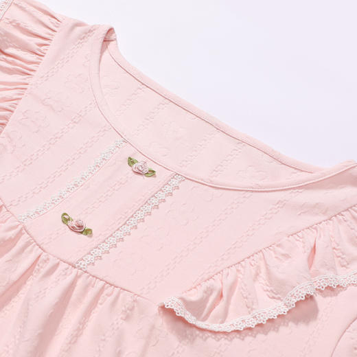 都市丽人睡衣生活家居长袖家居服针织提花薄女士棉质套装LHT2M5 商品图4