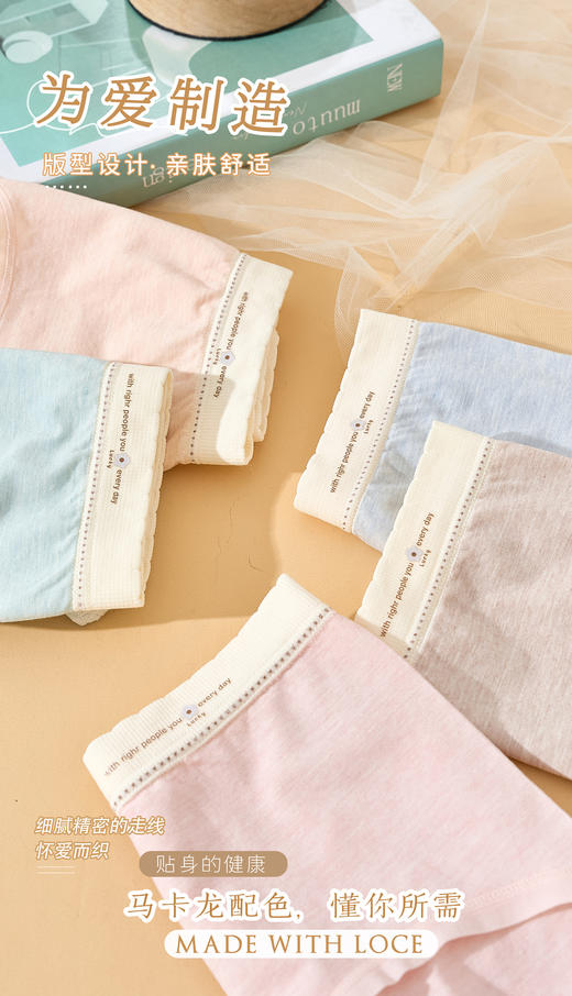 女士彩纱撞色竖纹提花无缝裸氨超薄内裤3264/3263/6302/3176 商品图3