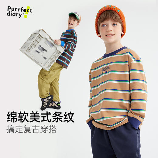 fx-儿童美式复古条纹T恤 PQTX2406 商品图0