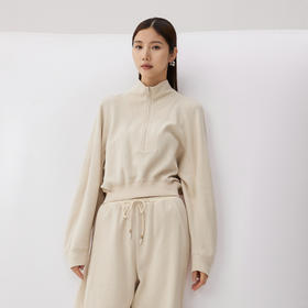 谜底套头立领卫衣长袖女2024秋新品慵懒风休闲短款上衣243MV1161