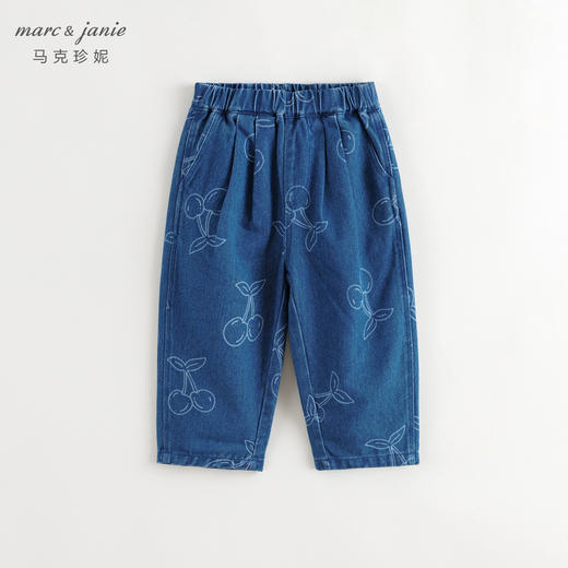 马克珍妮女童萌趣可爱牛仔萝卜裤休闲裤儿童裤子秋装新款241302 商品图3