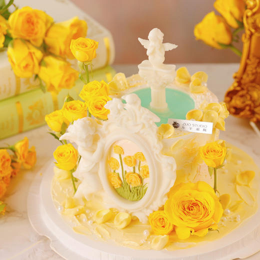 黄玫瑰灵感蛋糕【生而明媚】1.5磅 香草奶油芒果夹心口味 商品图3