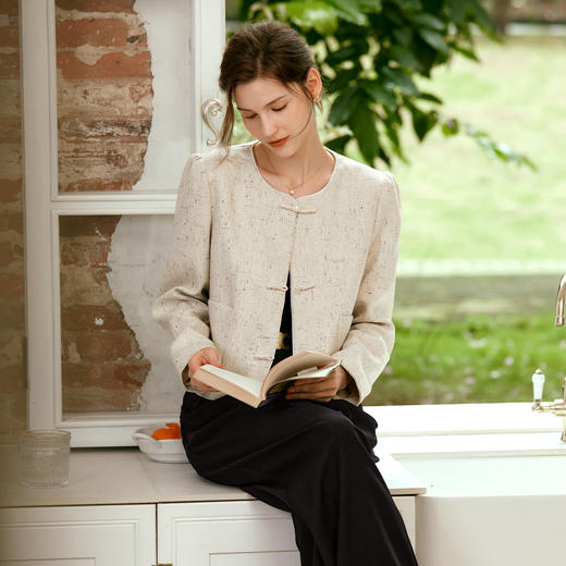 OLrain欧芮儿新中式小香风短外套女早秋2024新款盘扣简约优雅上衣 商品图2