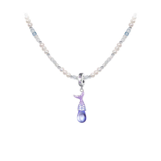 Manreya玛芮雅项链梦幻深海海蓝宝珍珠项链鲸鱼吊坠锁骨链个性时尚饰品 商品图0