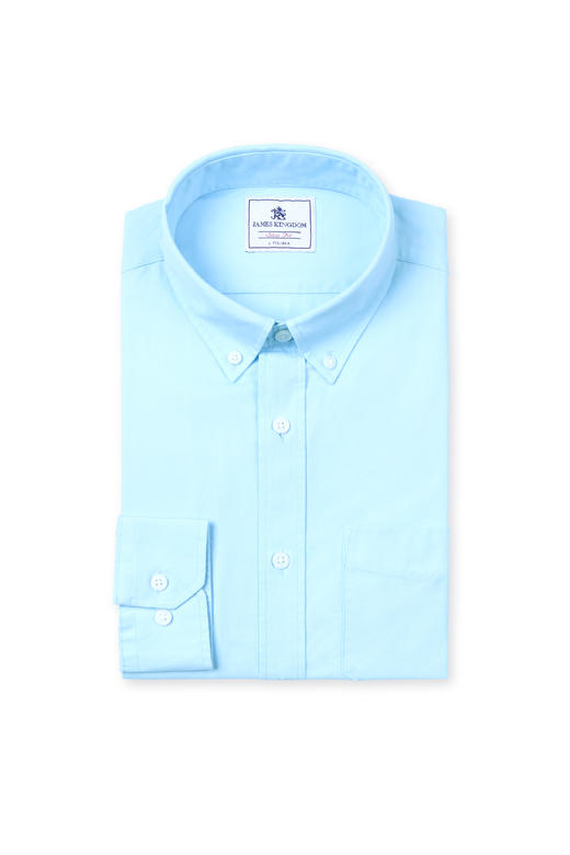 占姆士男士100%纯棉休闲商务碳素磨毛净色条纹长袖衬衫 商品图3