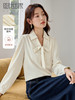 【年终特卖】熙世界25秋新款法式飘带蝴蝶结衬衣女通勤职场缎面长袖衬衫上衣 商品缩略图0