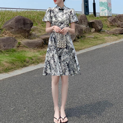 裁缝学苑AQ280夏季新款立领收腰旗袍新中式连衣裙纸样裙子女装打版裁剪样板 商品图5