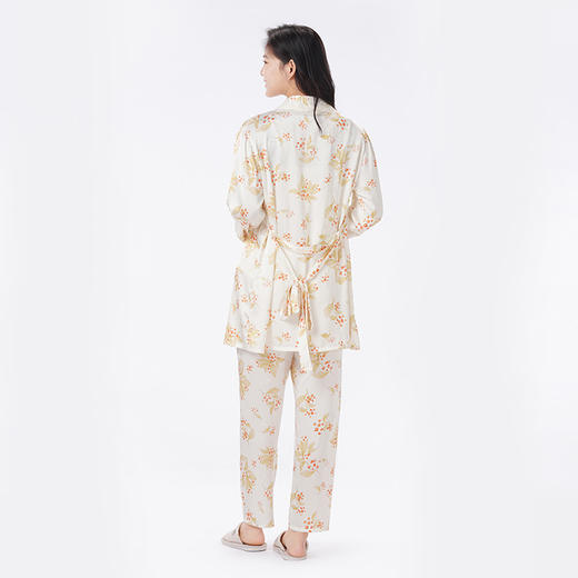 都市丽人睡衣好睡好眠三件套家居服冰雪丝提花薄女士丝质三件套LHT5A3 商品图7