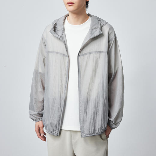 墨麦客连帽UPF50+轻薄防晒衣男2024夏新款宽松落肩男士外套81139 商品图2
