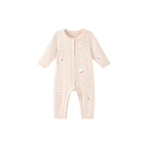 【商场同款】英氏宝宝长袖毛织连体衣秋冬保暖女童衣服新款 商品图1