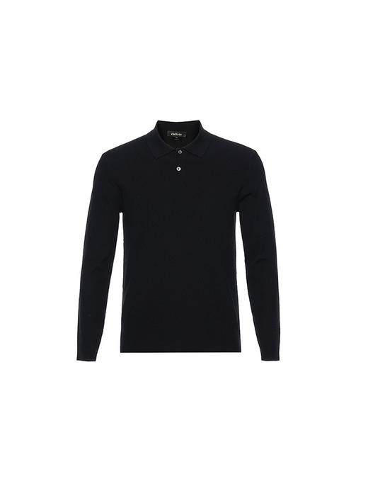 callisto黑色绵羊毛混纺T领毛衣 商品图0