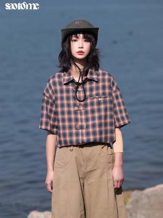 早乙女惠子saotome/STMCS242021/彩色纽扣中式扣袢短袖衬衫短袖 商品图1