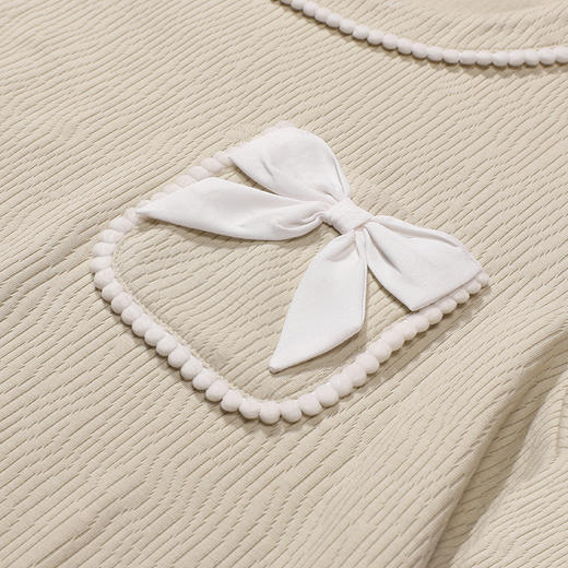 都市丽人睡衣好睡好眠长袖家居服针织提花薄女士棉质套装LHT2M8 商品图5