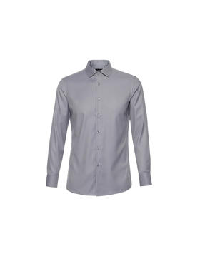 callisto灰色长袖混纺商务衬衫