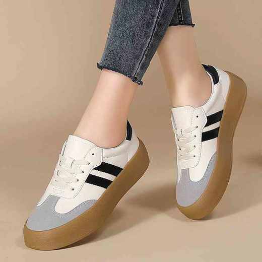 【显瘦百搭】鹿丫丫 大牌同款厚底增高德训鞋    D52928 商品图1