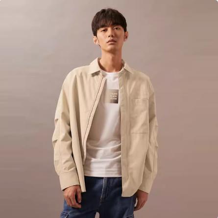 CK Jeans男士休闲工装风简约刺绣衬衫式外套J325879 商品图0