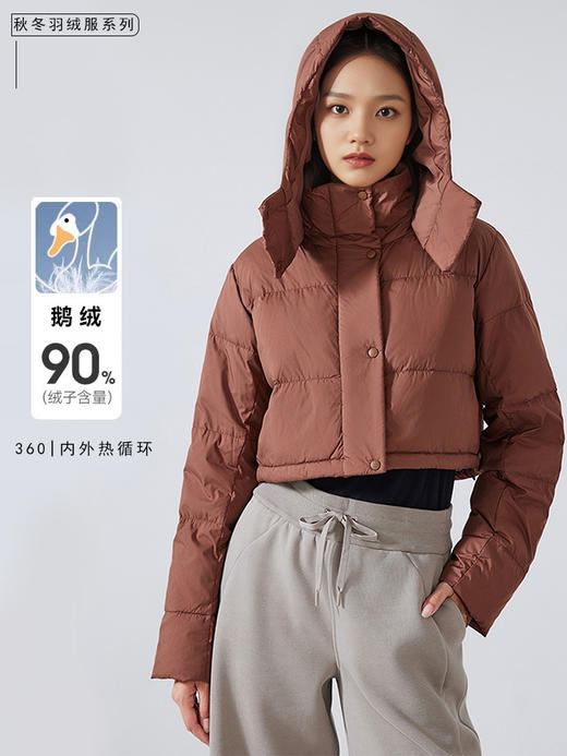 哈瓦塔保暖鹅绒泡芙短款羽绒服 商品图0