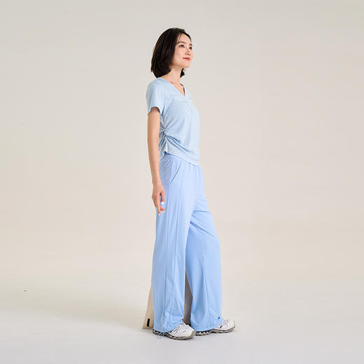 凉感爽滑面料 UPF50+防晒宽松直筒裤 显高显瘦 脚口抽绳长裤 商品图1