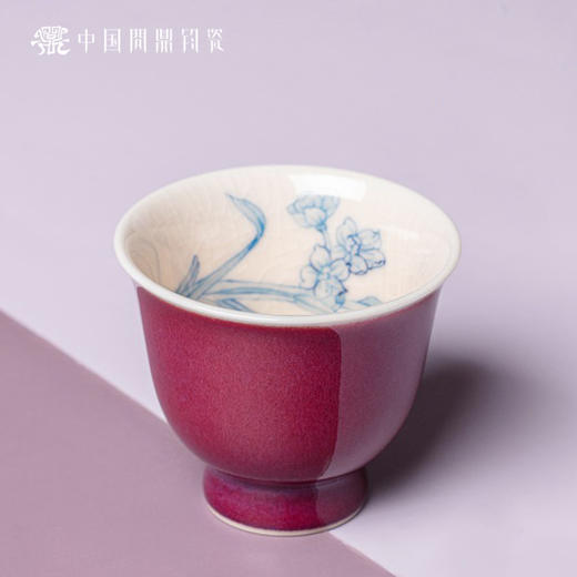 问鼎钧瓷鹅黄青花毓秀杯（隐芳）(缺货) 商品图0