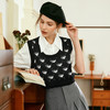 OLrain欧芮儿法式黑色短款马甲女早秋2024年新款休闲减龄爱心上衣 商品缩略图3