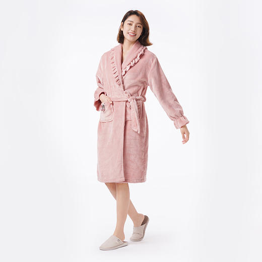 都市丽人睡衣超值精选单件袍家居服双面法兰绒厚女士法兰绒单件袍LHT7A8 商品图2