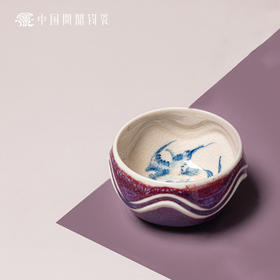 问鼎钧瓷鹅黄青花玹红杯（花好啼鸣）