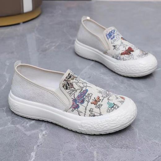 「买1送1！39.9到手两双」2024春夏季新款女鞋 圆头一脚蹬帆布鞋女软底学生懒人鞋单鞋渔夫鞋 商品图3