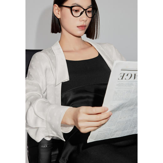 【积分换购不退货】【特惠不退货】伊芙丽高级感简约印花醋酸衬衫女2024春装1F3110162G 商品图4