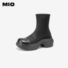 MIO米奥冬季高跟厚底弹力靴国风复古潮流运动靴中筒靴女M245696301 商品缩略图0