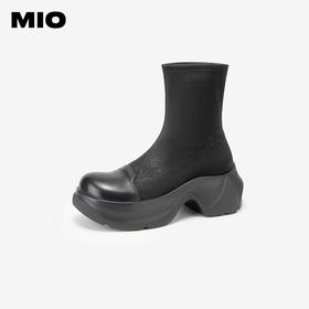 MIO米奥冬季高跟厚底弹力靴国风复古潮流运动靴中筒靴女M245696301