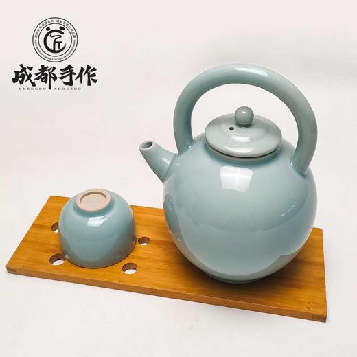 【邛窑￭天青釉茶具】成都手作功夫茶具一壶六杯 家用茶杯 高档送礼茶具【四川非物质文化】【大师匠作】 商品图5