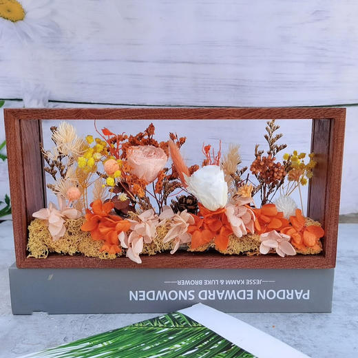 【永生花中空实木相框】手工diy材料包 永不凋谢的花束送男女老师朋友 教师节礼物 商品图7